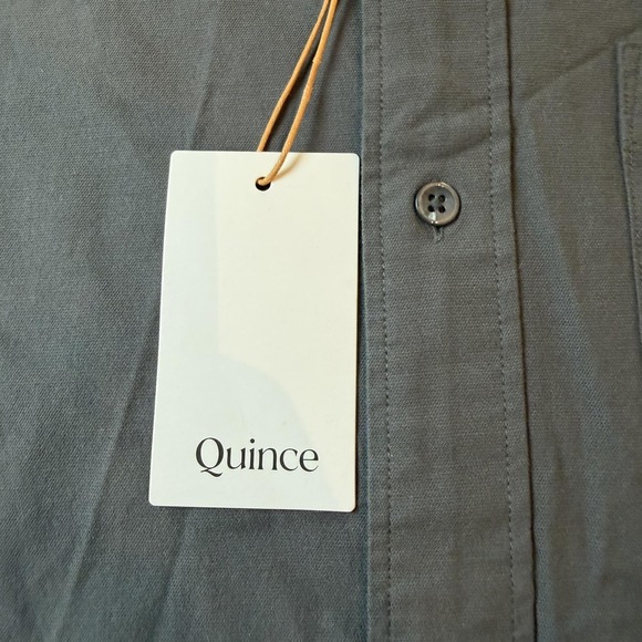 Quince Shirt Mens Medium Gray Solid Long Sleeve Button Up Stretch Casual Work - Picture 3 of 9
